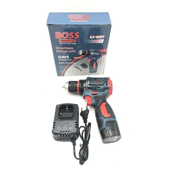 دریل-شارژی-۲۴-ولت-براشلس-سه-نظام-فلزی-باس-مدل-Bs3035