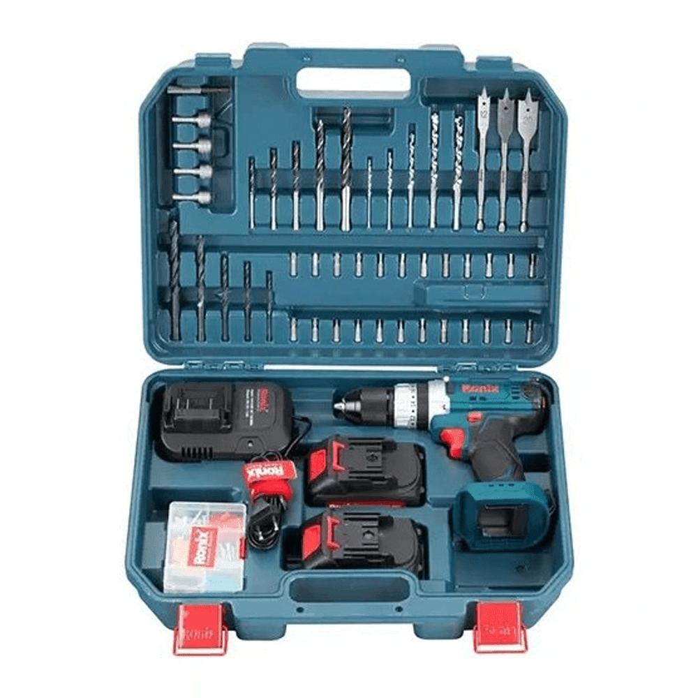 product_498_0_b7da27 کیت-دریل-پیچ-گوشتی-چکشی-شارژی-رونیکس-20-ولت-مدل-RS-8619-دو-باتری